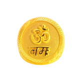 22k Yellow Gold Large Om Namah Religious Ring measuring 10
