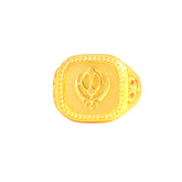 22k Yellow Gold Large Khanda Religious Ring measuring 10.5