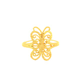 22k Yellow Gold Filigree Butterfly Ring in size 7.5 and total gold weight of 2.16g