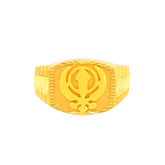 Mens' 22k Gold Ornate Insignia Thick Band Ring
