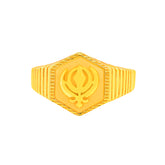 Men's 22K Gold Sikh Khanda Ring