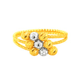22K Gold Two-Tone Beads Ring