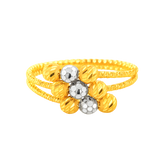 22K Gold Two-Tone Beads Ring