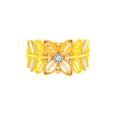 22K Gold Tri Tone Blossom Ring