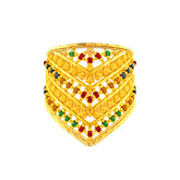 22K Gold Meena Kari Adjustable Statement Ring