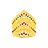 22K Gold Meena Kari Adjustable Statement Ring