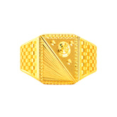 Mens' 22K Gold Contemporary Detail Ring