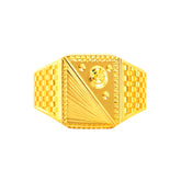 Mens' 22K Gold Contemporary Detail Ring