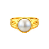 22K Gold Large Pearl Ring