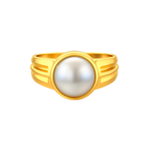 22K Gold Large Pearl Ring