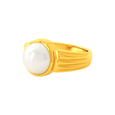 22K Gold Large Pearl Art Deco Ring