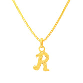 22K Yellow Gold Initial Initial R Pendant with gold weight of 0.99g