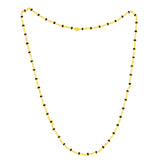 22K Gold Dark Beaded Tulsi Mala 25 Inch