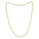 22K Gold Dark Beaded Tulsi Mala 24.5 Inch