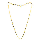 22K Gold Dark Bead Tulsi Mala 25.5 Inch