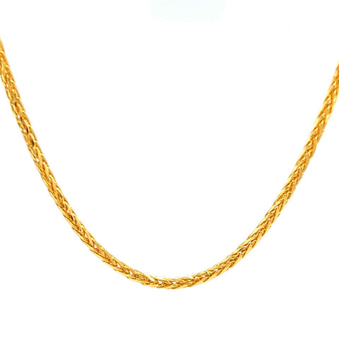22K Gold 16 Inch Stunning Wheat Chain