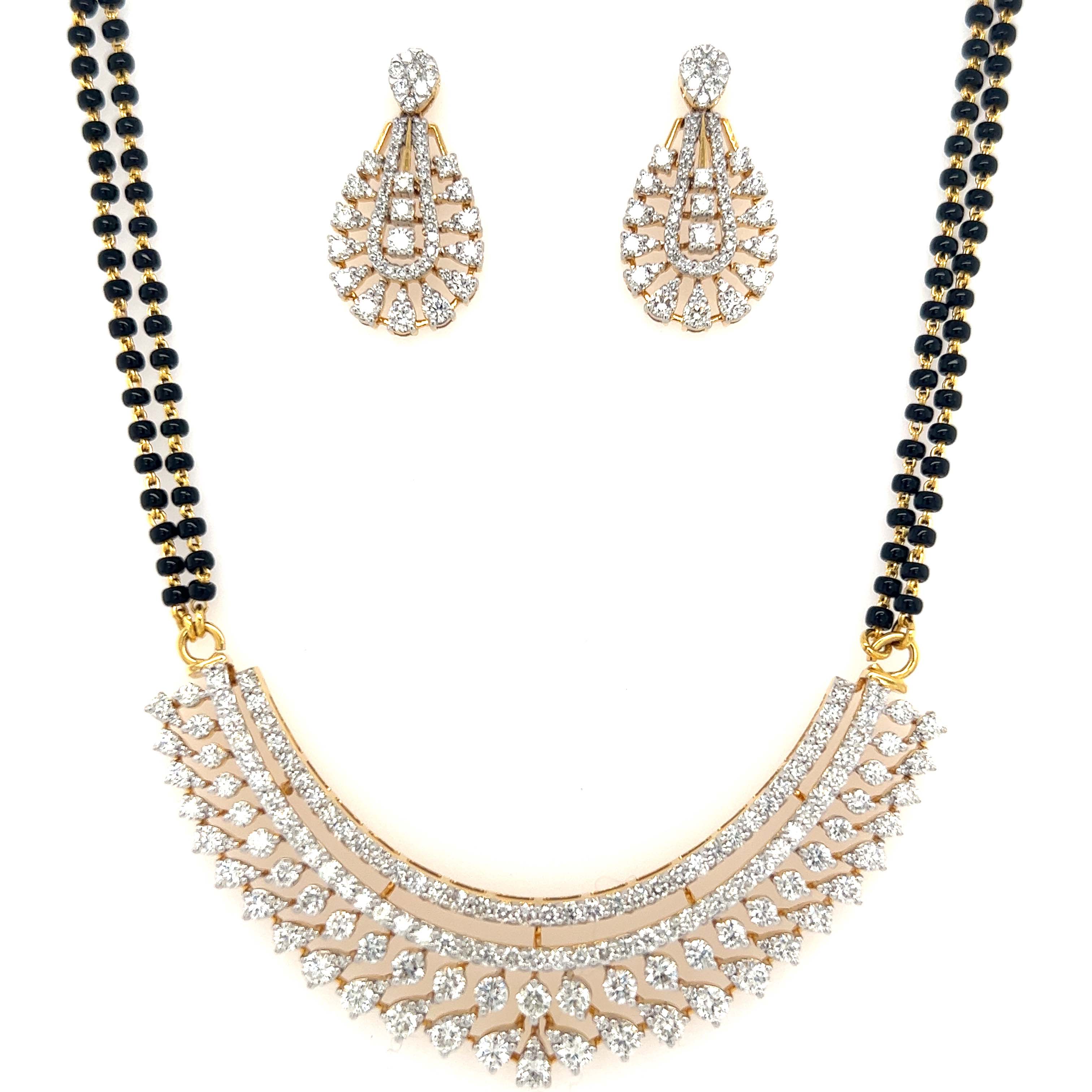 Mangalsutra and earrings set gold Clearance