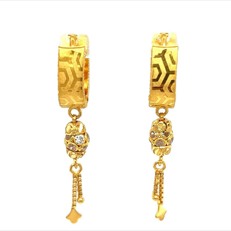 22K Gold Opulent CZ Huggie Earrings