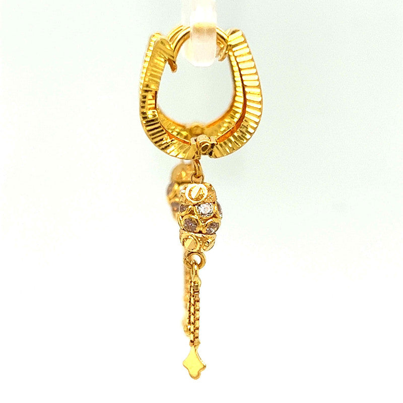 22K Gold Opulent CZ Huggie Earrings