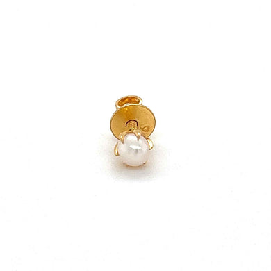 22K Gold Single Pearl Earrings