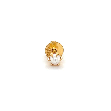 22K Gold Small Single Pearl Earrings