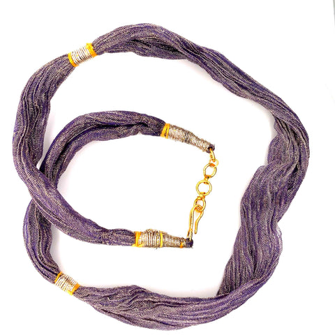 Purple Adjustable Fabric Necklace
