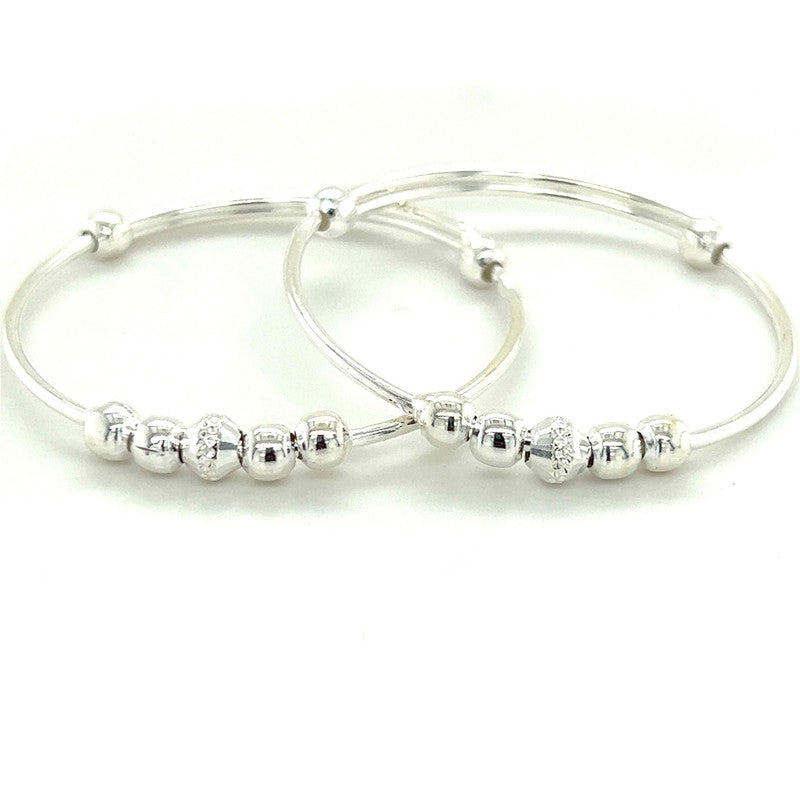 Goldia Sterling Silver POL. Flex Open Catch Child's Bangle