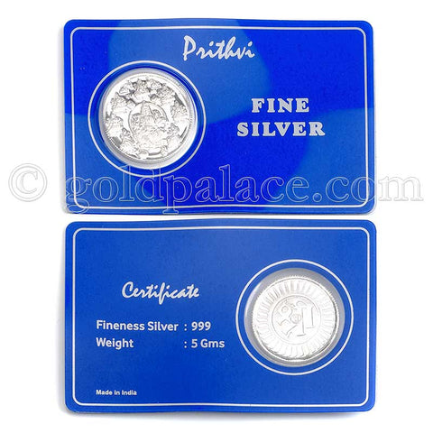 999 Silver Reversible Astha Laxmiji and Sri Coin