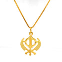 Gold Khanda Sikh Pendants