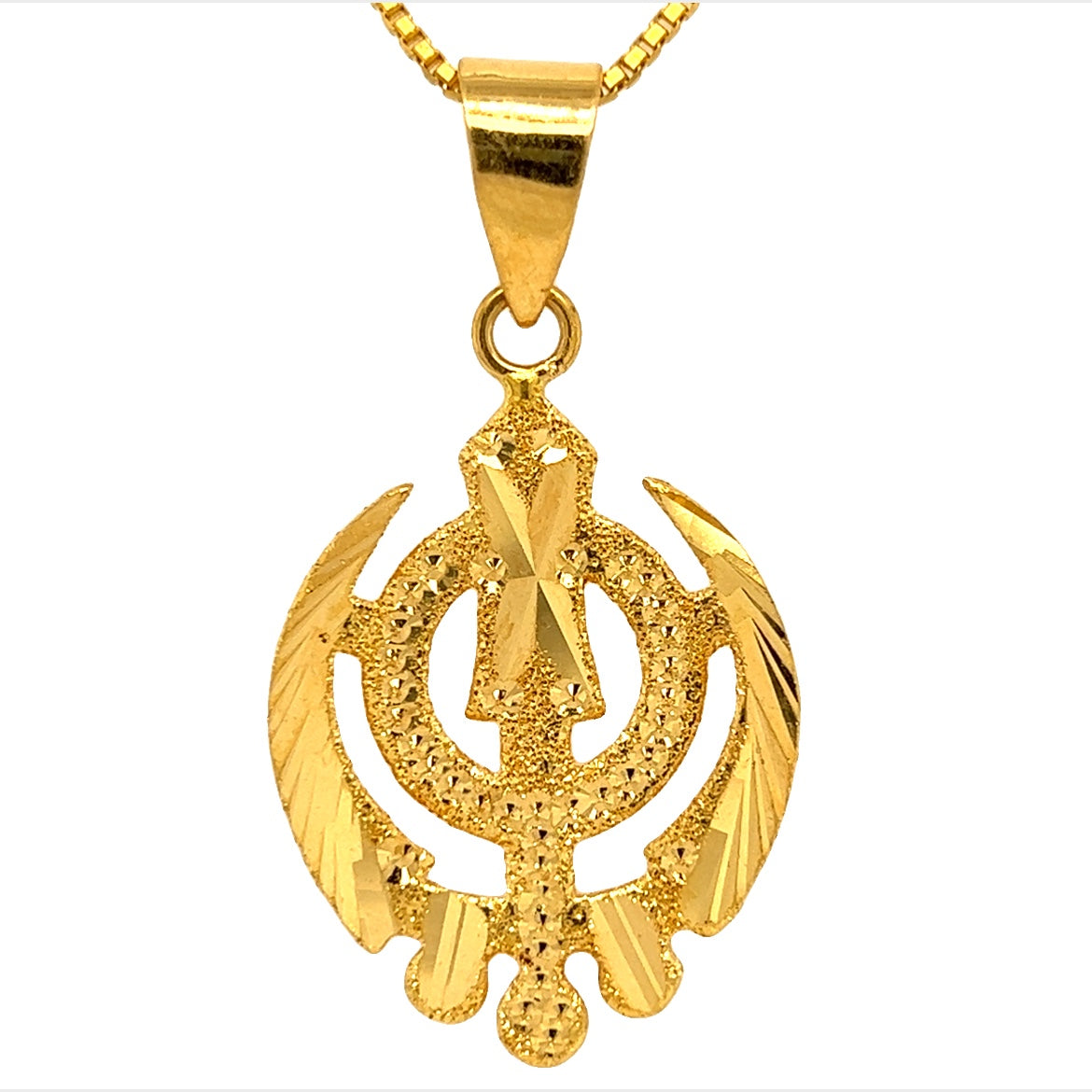 22K Gold Intricate Khanda Sikh Pendant – Gold Palace