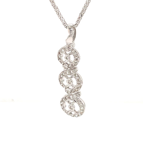 18K White Gold with Diamond Charm for Chains and Necklaces