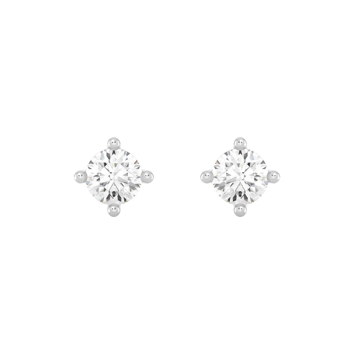 18k White Gold and Diamond Stud with gold weight of 1.09g