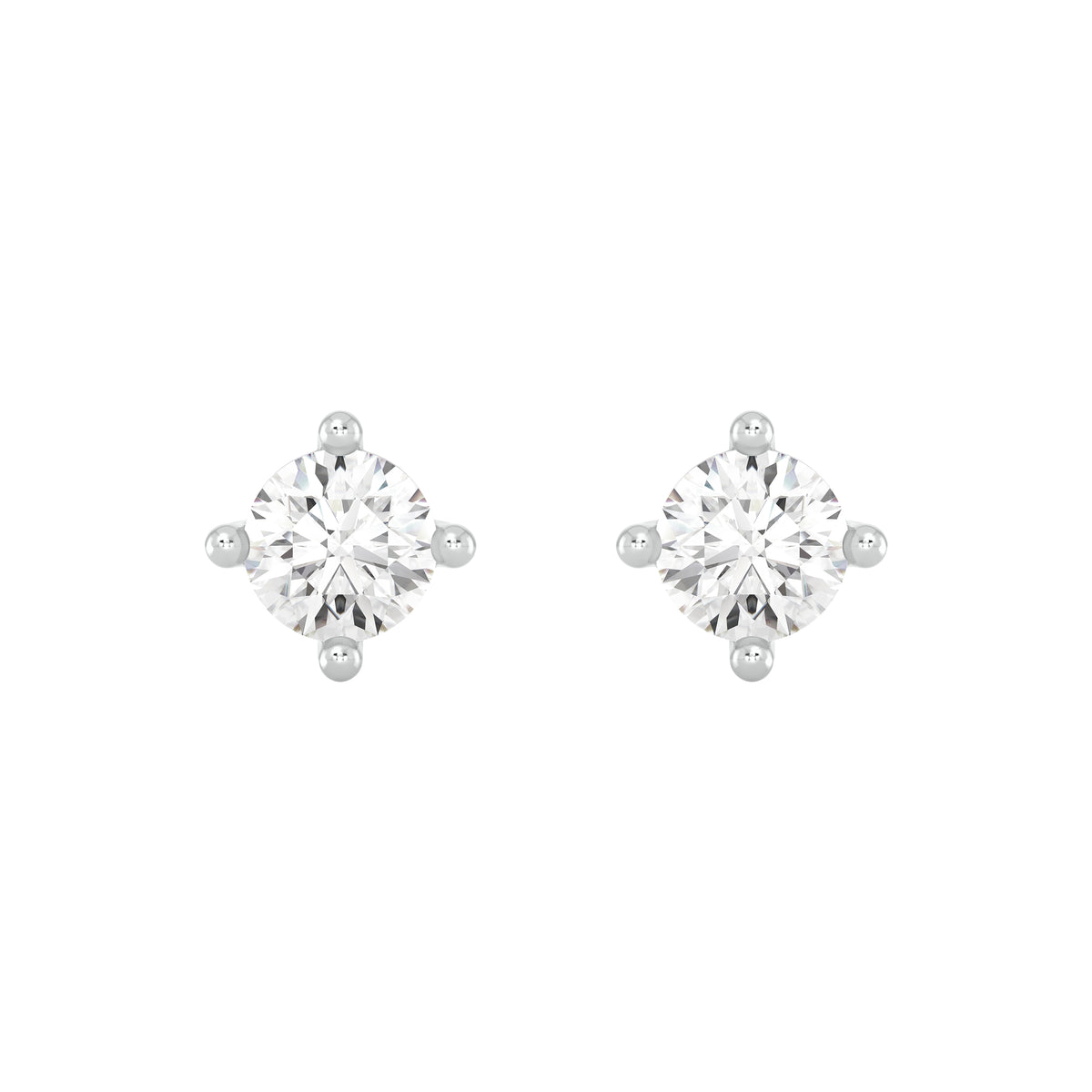 18k White Gold and Diamond Stud with gold weight of 1.27gm