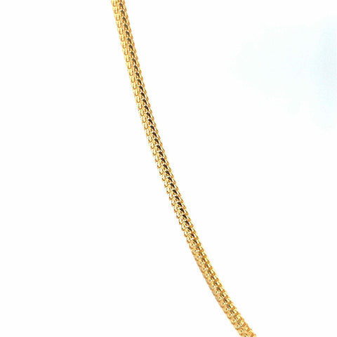 22K Gold Fox Chain 18 Inches