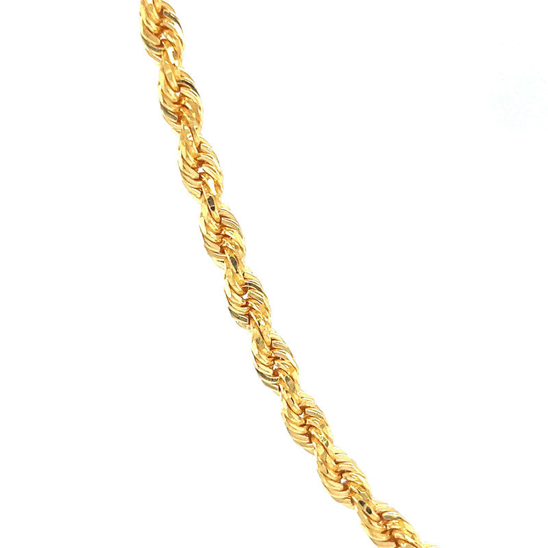 22K Gold 22 Inches Solid Rope Chain