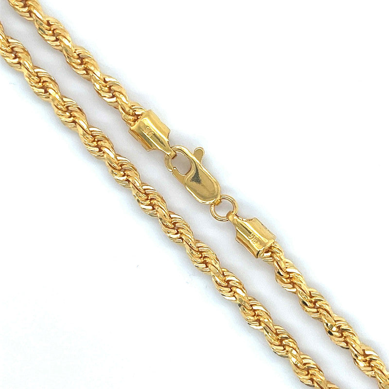 22K Gold 22 Inches Solid Rope Chain