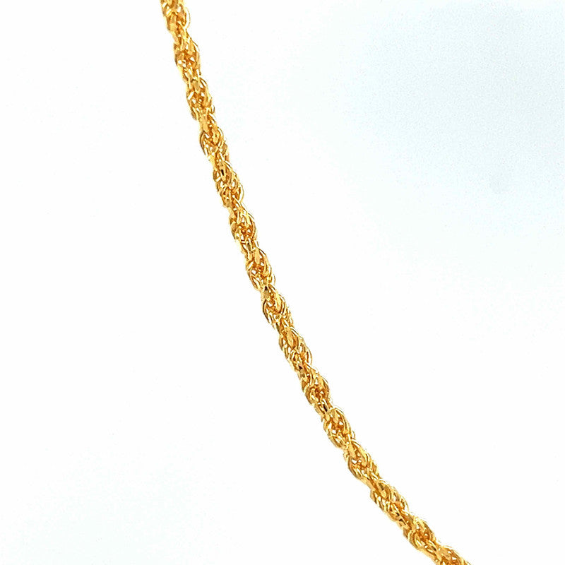 22K Gold Dainty Rope Chain 18 Inches