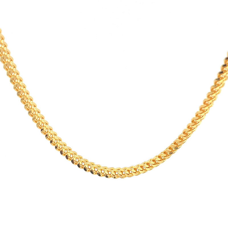 22K Gold Classic Foxtail Chain 20 Inches