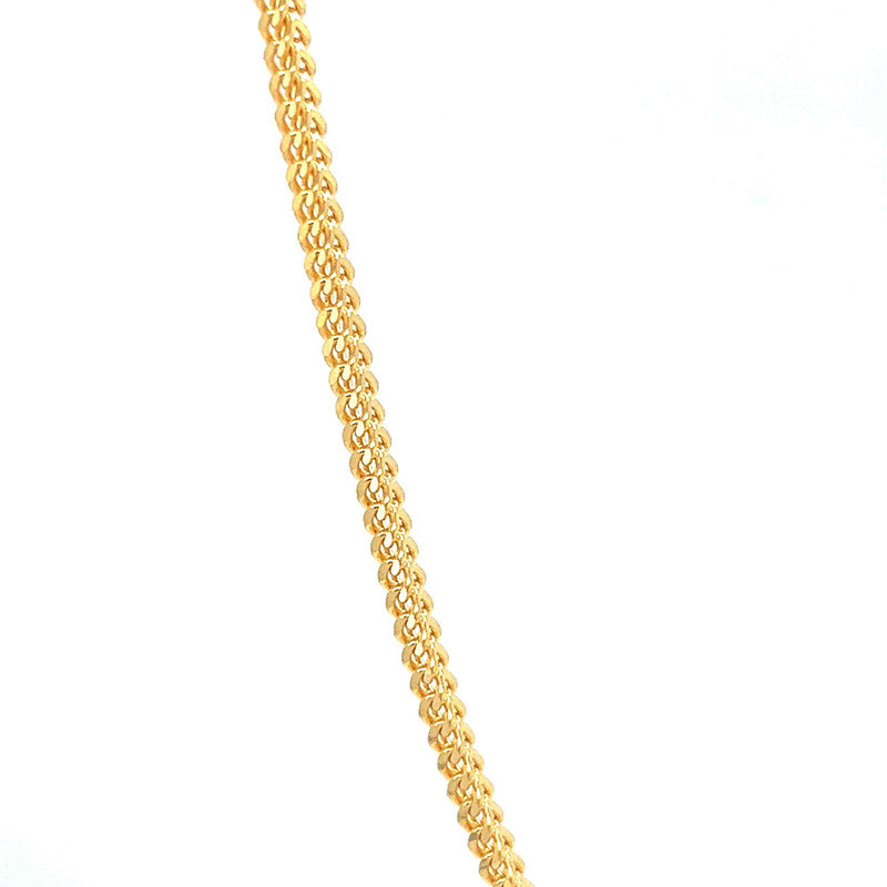 22K Gold Classic Foxtail Chain 20 Inches