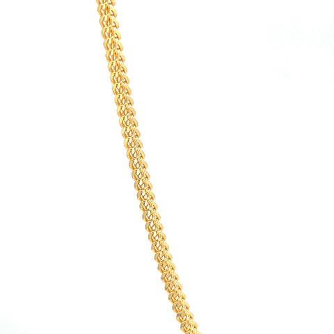 22K Gold Classic Foxtail Chain 20 Inches