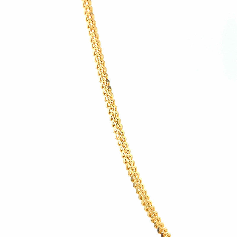 22K Gold Simple Foxtail Chain 22 Inches