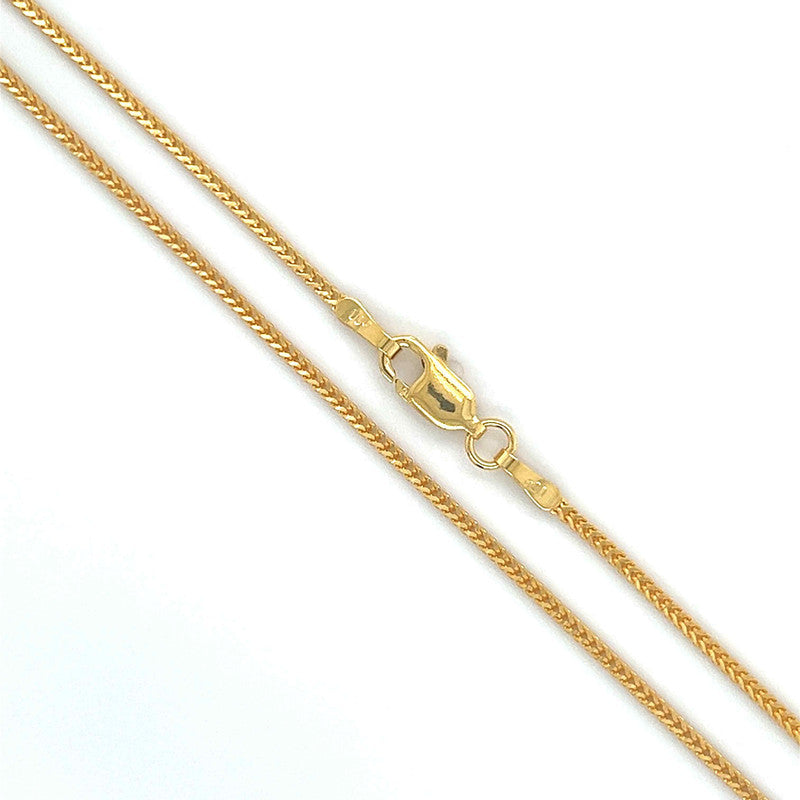 22K Gold Light Foxtail Chain 16 Inches