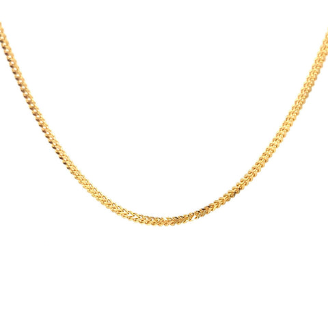 22K Gold 16 Inches Dainty Foxtail Chain