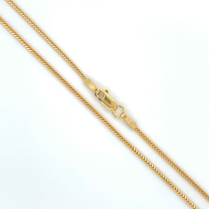 22K Gold 16 Inches Dainty Foxtail Chain