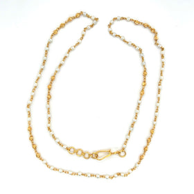 22K Gold Dainty Pearl Necklace