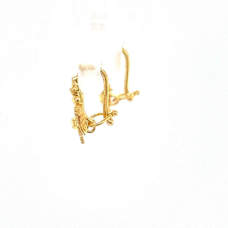 22K Gold Floral Baby Hook Earrings