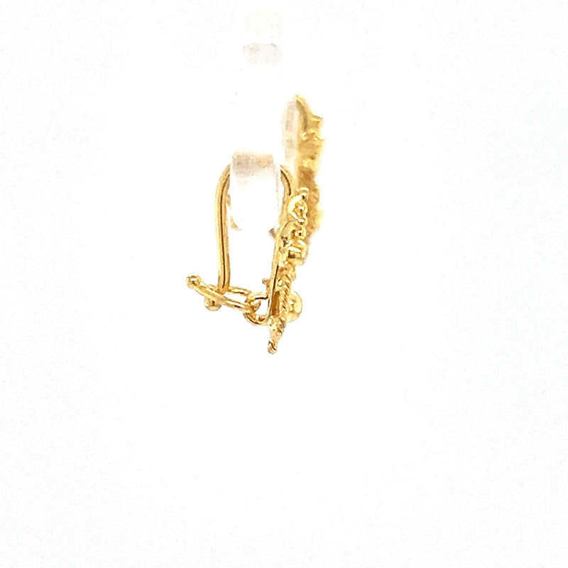 22K Gold Floral Baby Hook Earrings