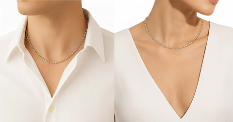 16'' Ball Bead Two Tone Gold 1.5MM
