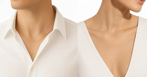 16'' Ball Bead Two Tone Gold 1.5MM