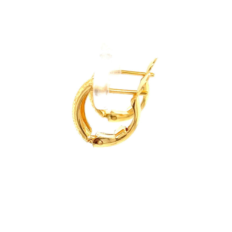 22K Gold Linear Huggie Earrings